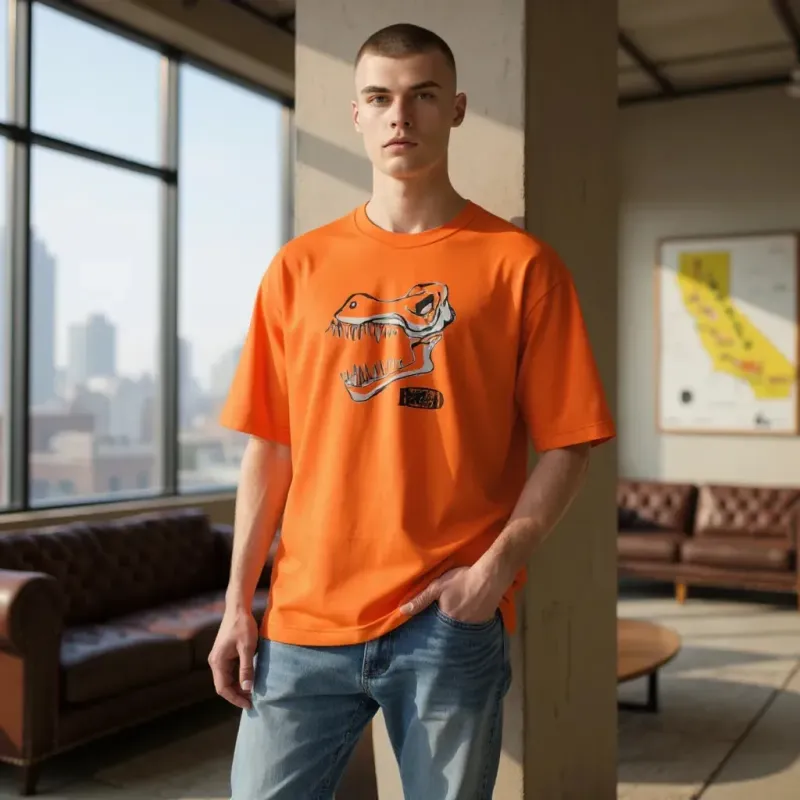 Tee Shirt Bio Homme Squelette dinosaure Fort Boyard