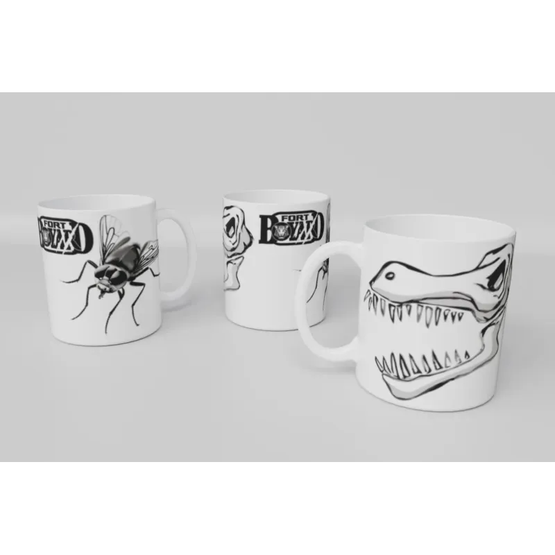 Mug céramique Mouche + Dino Halloween Fort Boyard